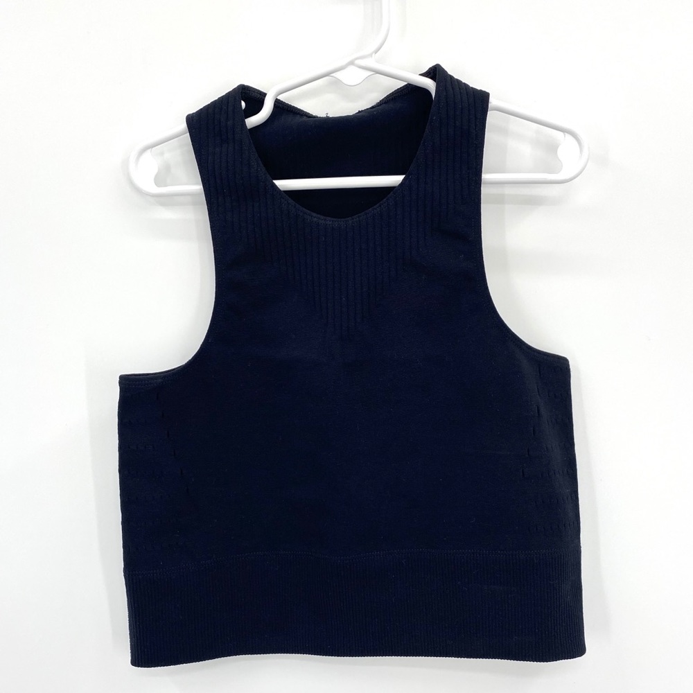 Adidas Warp Knit Sleeveless “Black’ Crop Top Woman’s Size Medium